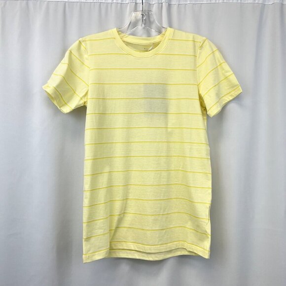 Everlane Women’s Short Sleeve Crew Neck Tee Yellow Striped Size Small New - Picture 1 of 9